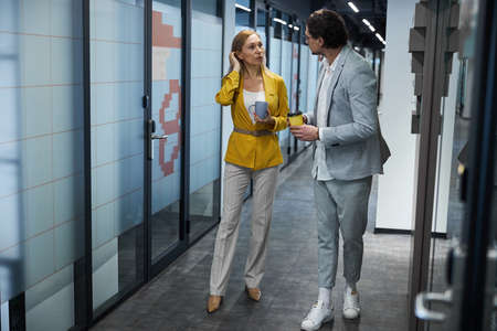 Young people communicating about their job together