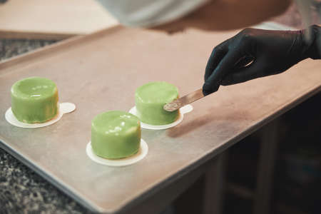 Every great chef is attentive to details in creative workの写真素材