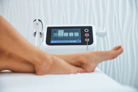 Woman patient waiting for a laser hair removal procedure