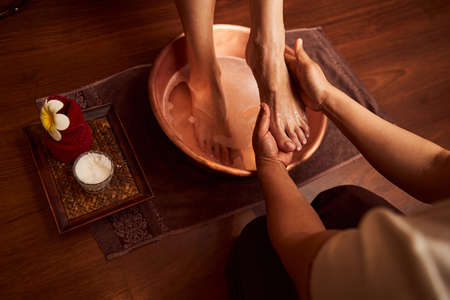 Female person spending time on beauty treatmentsの写真素材