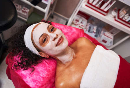 Top view photo of client lying on the couchの写真素材