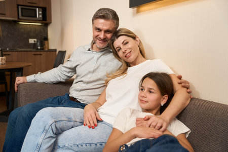 United family having good time in kitchen