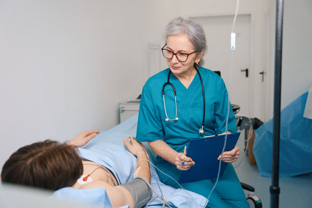 Young patient is undergoing treatment in a cardiology center