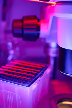 Microbiology laboratory keeping researches of cord cellsの写真素材