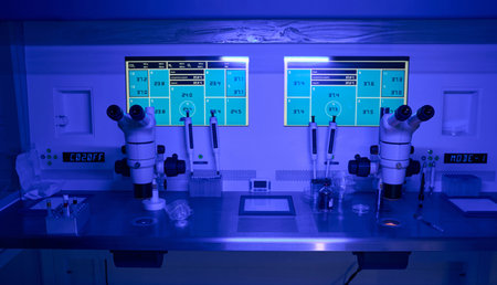 View to equipment of laboratory of genetics and reproductionの写真素材