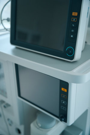 Equipment for anesthesia and artificial respiration unit in resuscitationの写真素材