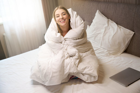 Photo of Caucasian female in modern room
