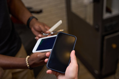 Procedure for calculating in barbershop using a phone
