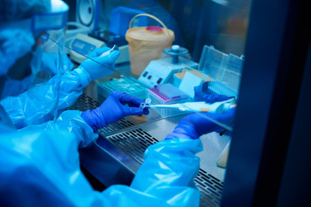 Laboratory workers use laboratory gadgets in their work