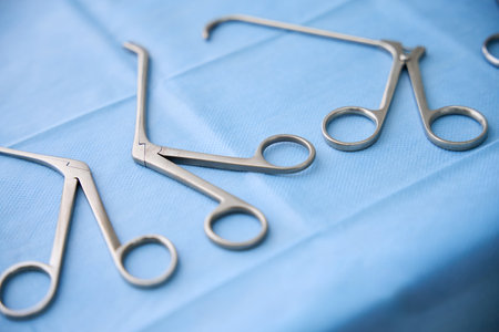 Set of special instruments is prepared for the operation