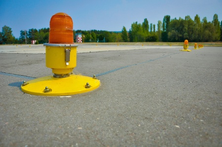 Take off lights on the heliport.の写真素材