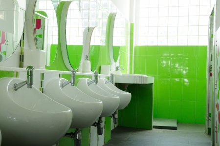 Green and clean child restroom in school, good health management and sanitation のeditorial素材