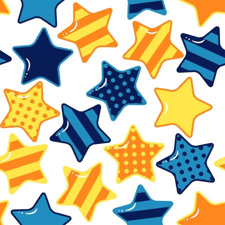 seamless texture with blue and yellow stars のイラスト素材