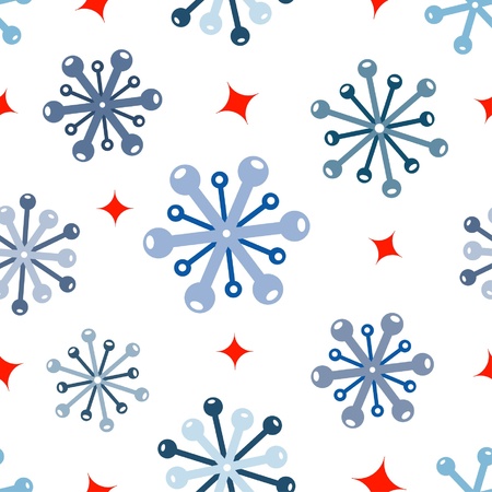 white seamless pattern with snowflakesのイラスト素材