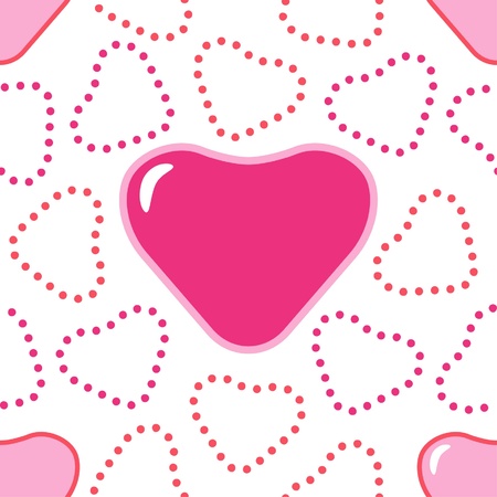 seamless texture with pink heartsのイラスト素材