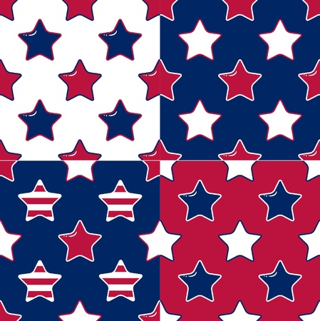 american stars seamless patternのイラスト素材