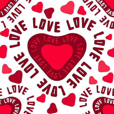 seamless pattern with hearts on whiteのイラスト素材