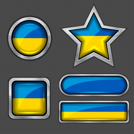 collection of ukraine flag iconsのイラスト素材