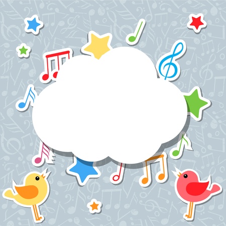 music notes with speech bubbleのイラスト素材