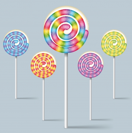 collection of colorful lollipopsのイラスト素材