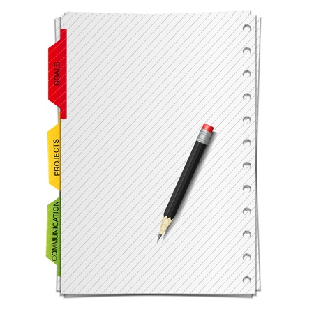 empty notebook page with pencilのイラスト素材