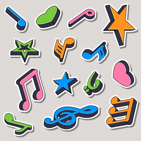 set of music notesのイラスト素材