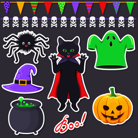 Set of Halloween stickersのイラスト素材