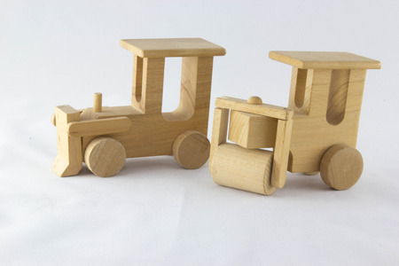 small wooden tractorの写真素材