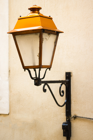 old french lamp on wall in Gapの写真素材