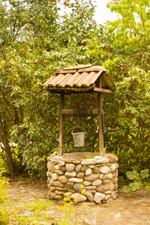 old well in the gardenの写真素材