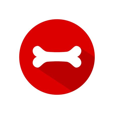 Dog bone icon vector isolated on red circleのイラスト素材