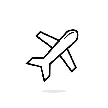 Plane icon vector, Airplane with line art style symbolのイラスト素材