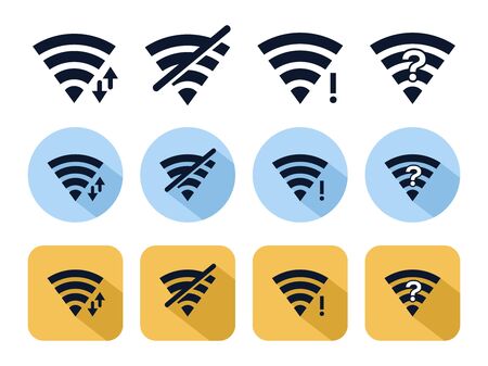 Wifi icon set. Illustration of wireless internet icon or symbolのイラスト素材