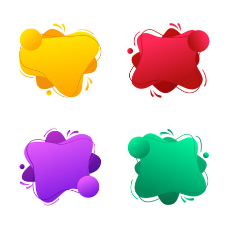 Abstract liquid with gradient color set templateのイラスト素材