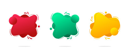 Abstract liquid with gradient color set templateのイラスト素材