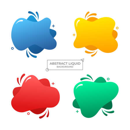 Abstract liquid with gradient color set for background templateのイラスト素材