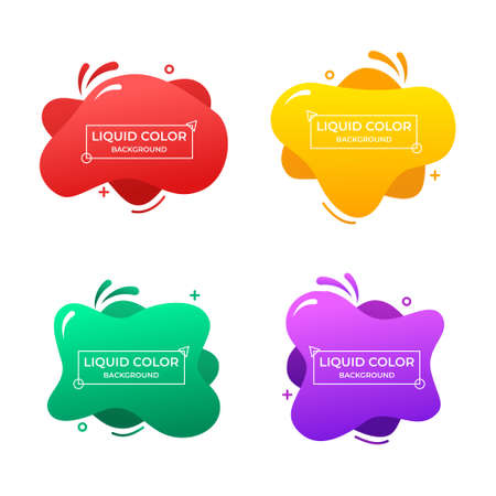 Abstract liquid with gradient color set for background templateのイラスト素材