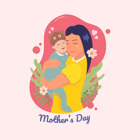 Hand drawn mother's day illustration templateのイラスト素材