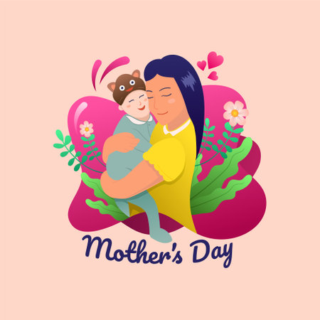 Mother's day illustration with gradient colorのイラスト素材