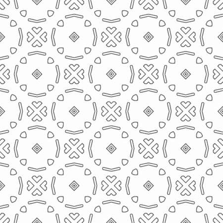 Abstract shape seamless, black line ornament pattern ready to print