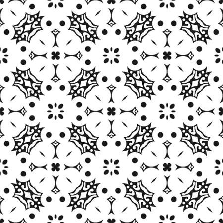 Seamless abstract black shape and line. Simple pattern ornament backgroundのイラスト素材
