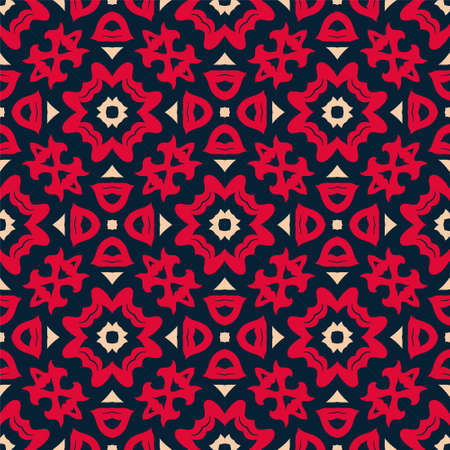Three colors pattern ornament background. Ethnic seamless ready for printのイラスト素材