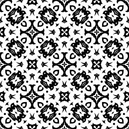 Black and white seamless ornament shape. Simple pattern abstract backgroundのイラスト素材