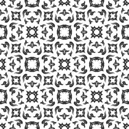 Black and white pattern ornament shape. Simple seamless abstract backgroundのイラスト素材