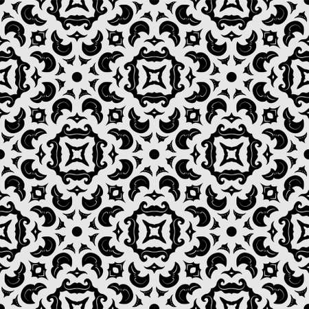 Black and white pattern ornament shape. Simple seamless abstract backgroundのイラスト素材