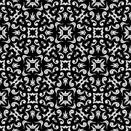 Black and white pattern ornament shape. Simple seamless abstract backgroundのイラスト素材