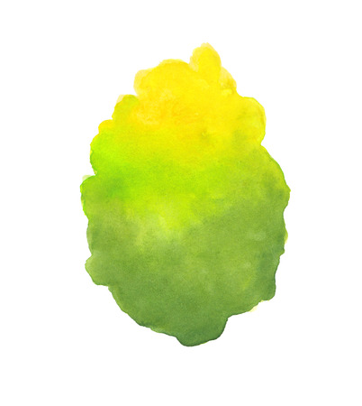 Watercolor abstract background of yellow-green color with textureの写真素材