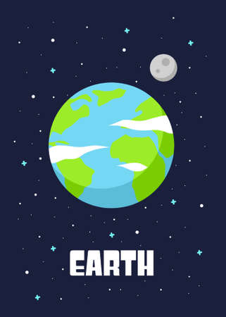 The Earth Planet design, Vector illustrations of the of the earth planets in cartoon style.のイラスト素材