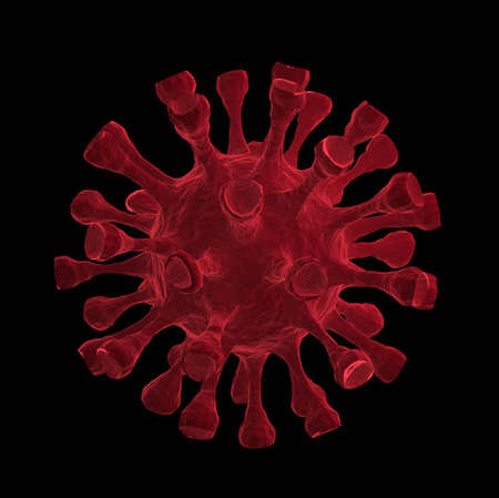 3d rendering of corona virus isolated on black background, COVID-19, Medical concept, Illustration