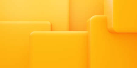 3d rendering of empty yellow orange abstract minimal background. Scene for advertising design,...